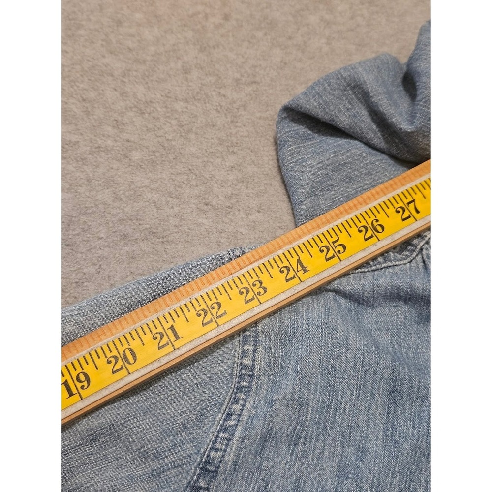 CJ Banks Denim Hooded Shirt Jacket / Shacket Womens Size X - *VINTAGE* - Picture 9 of 16